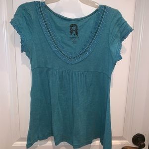 Baby doll v Neck top with lace trim
